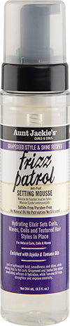 130-660-08 AUNT JACKIES GRAPESEED FRIZZ PATROL ANTI POOF SETTING MOUSSE 8.5 OZ