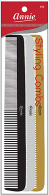 Annie #12 Styling Comb Set, 3 count Professional Combs, Assorted Colors