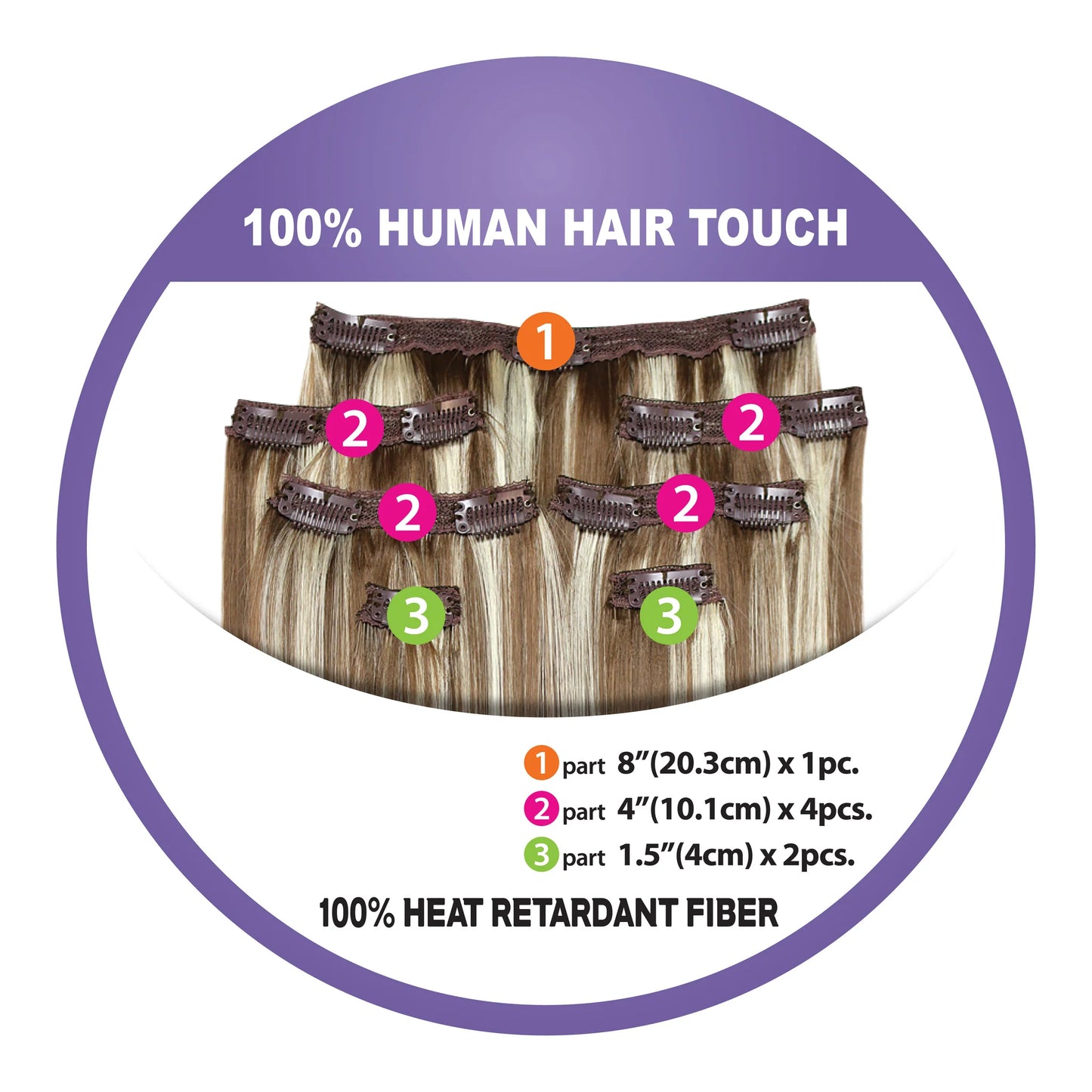 Eve Hair 100 % Human Hair Touch Clip-In 7 pcs Spanish Wand