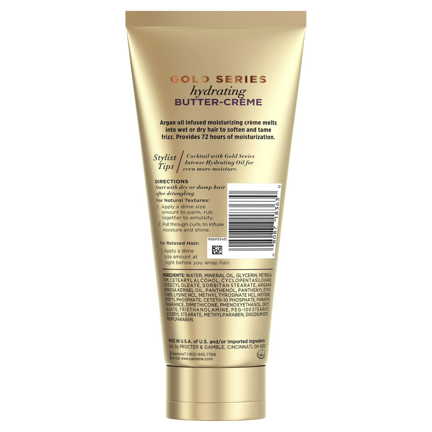 Pantene Gold Series Butter Cream, Hydrating Sulfate Free, 6.8 oz for All Hair Types