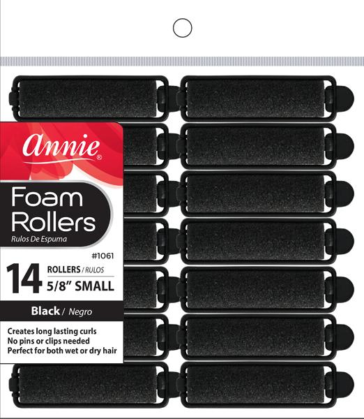 Annie #1061 Foam Rollers Small, 5/8 Inch, 14Ct Black