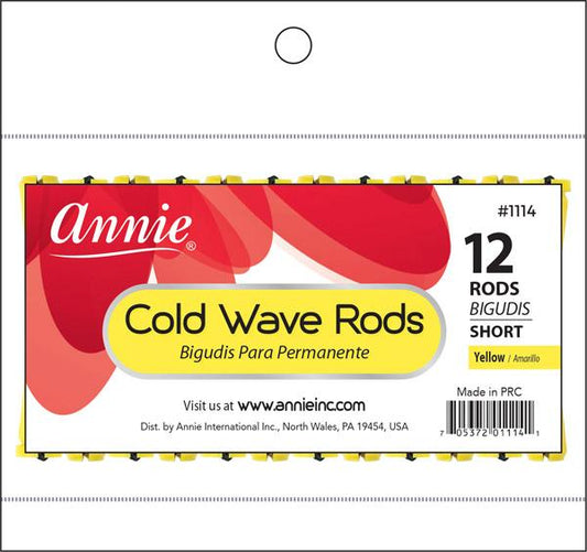Annie #114 Cold Wave Rods Short 12Ct Yellow