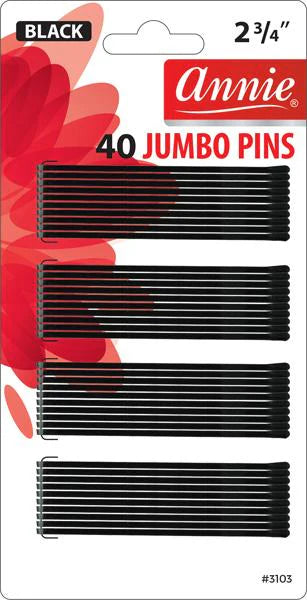 Annie #3103 Jumbo Pins 2 3/4 Black 40Ct.