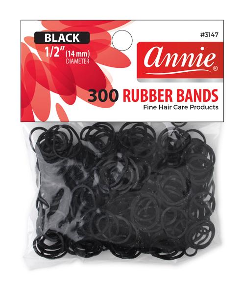 Annie #3147 Rubber Bands 1/2" Black 300Pcs