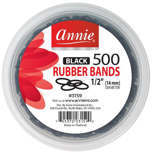 Annie #3159 Rubber Bands 500Pcs 1" Black
