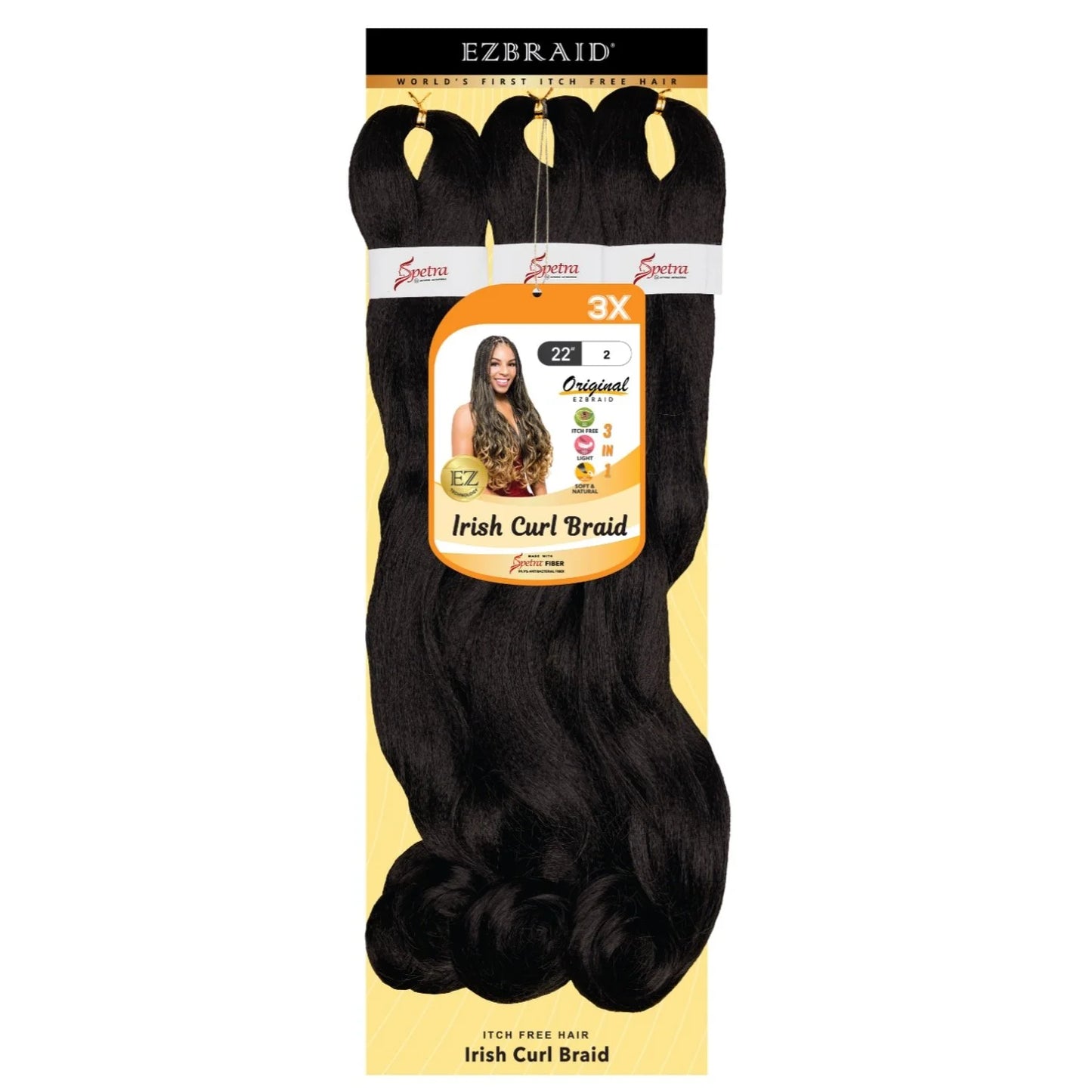 ICB-22-3X-2 Irish Curl Braid 22" Itch Free