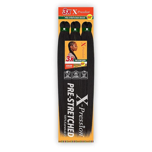 SB3XB58-1B Sensationnel Synthetic X-Pression 3X Volume Pre-Streched Braid 58"