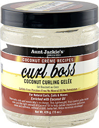 130-686-15 AUNT JACKIES COCONUT CREME CURL BOSS CURLING GELEE 15 OZ
