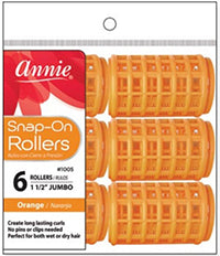 Annie #1005 Snap-On Rollers Size Jumbo 6Ct Orange - 1 ½"
