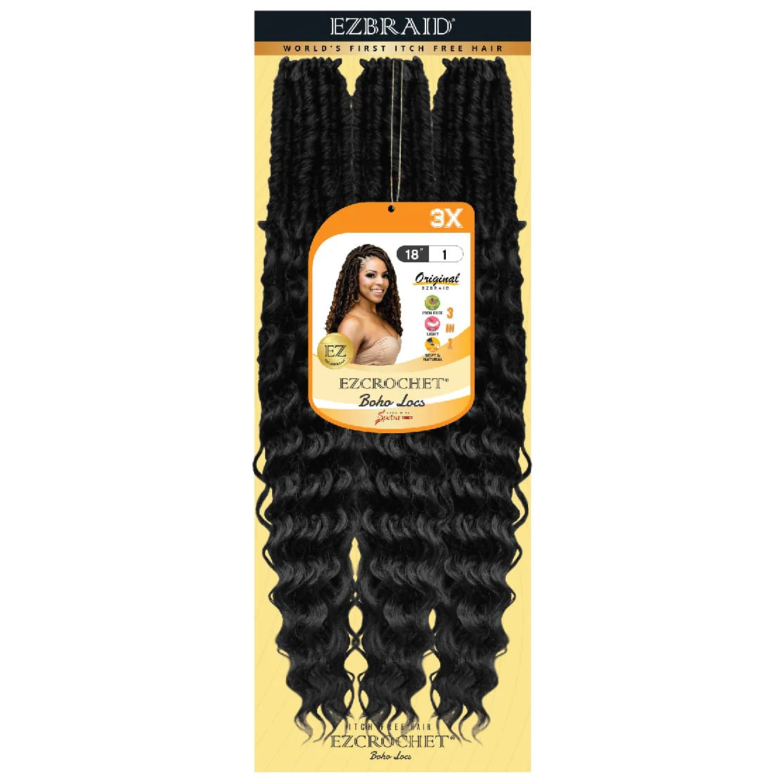 EC-BHL-18-3X-T1B/27 EZ BRAID BOHO LOCS 18” PRE-STRECHED & ITCH FREE