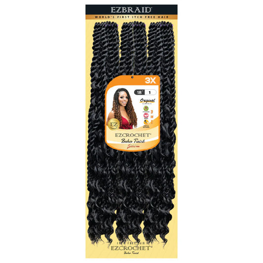 EC-BHT-18-3X-1B EZ BRAID BOHO TWIST CROCHET ITCH FREE 18”