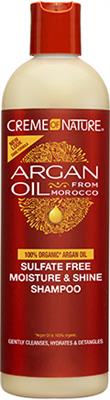 Cream Of Nature Argan Oil Moisture Shine Shampoo Sulfate Free 12 OZ