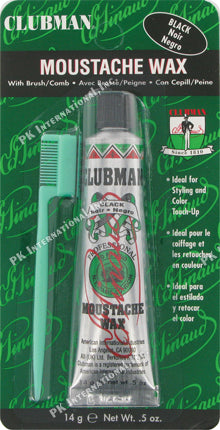 Clubman Mustache Wax W/Comb-Black .05 OZ
