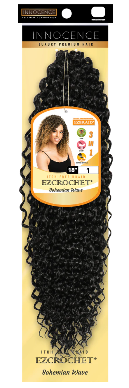 EC-BW-18-1B EZ BOHEMIAN WAVE CROCHET 18"