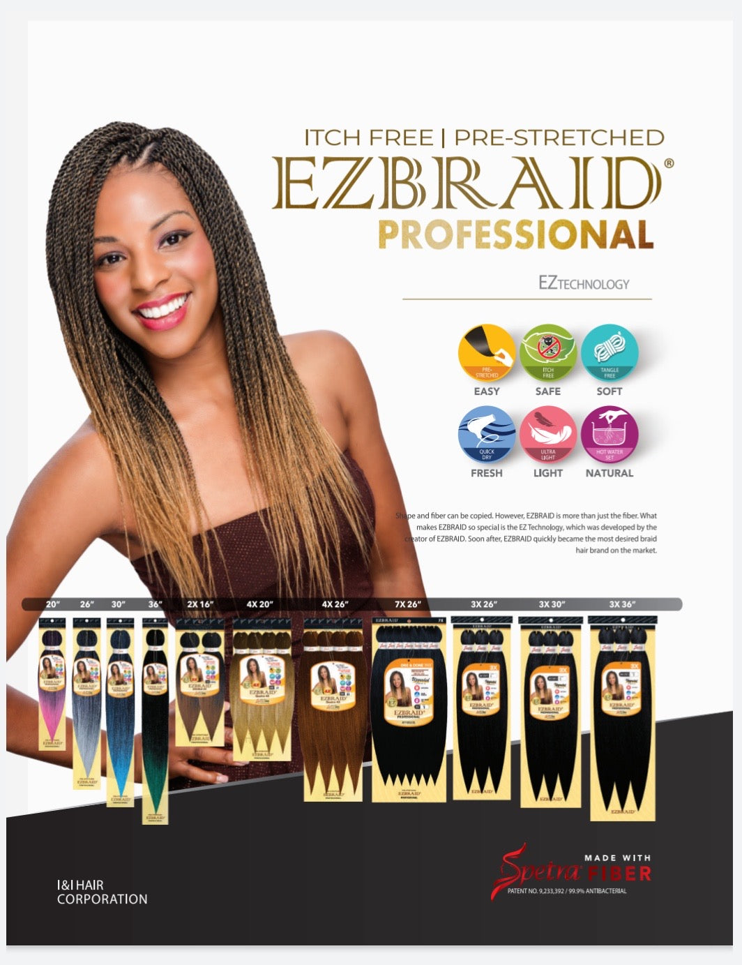 EZ-20S-1B EZ Braid Single 20" Pre-Streched & Itch Free