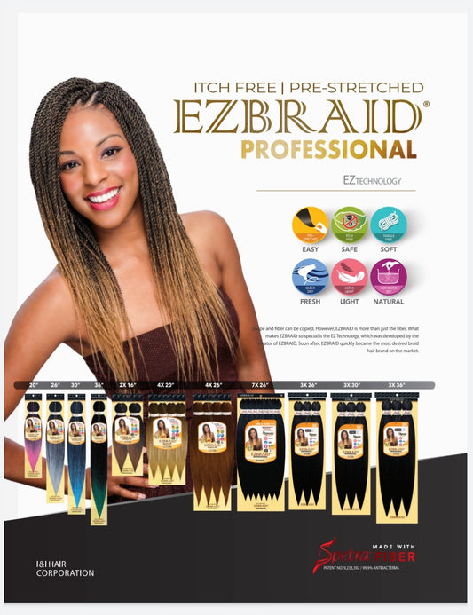 EZ-20S-1B EZ Braid Single 20" Pre-Streched & Itch Free