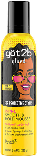 Göt2B Glued Smooth & Hold Hair Mousse 8 OZ