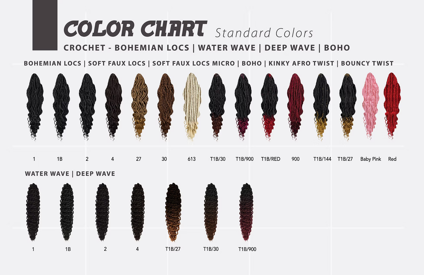 EC-BW-18-4 EZ BOHEMIAN WAVE CROCHET 18"