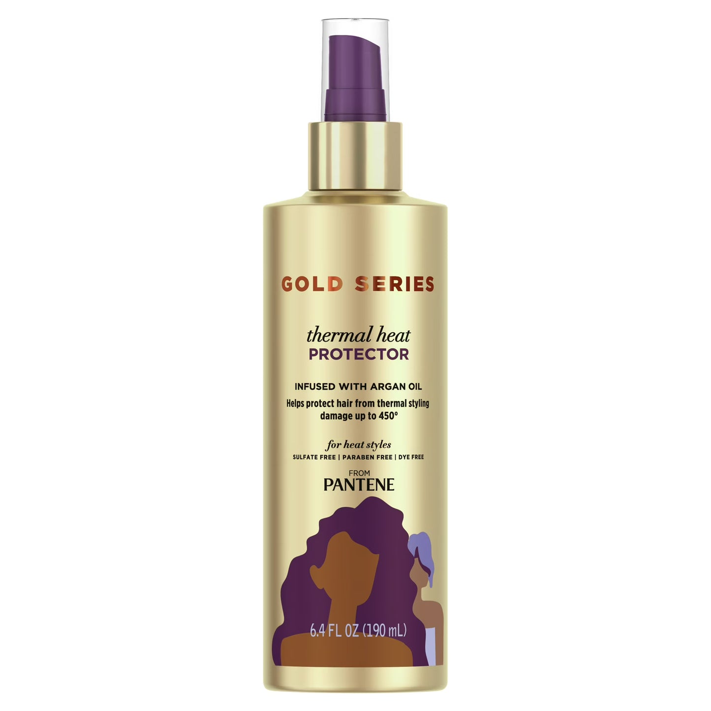 Pantene Gold Series Thermal Heat Protector, for Curly Hair Types, 6.4 fl oz