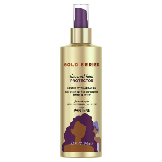 Pantene Gold Series Thermal Heat Protector, for Curly Hair Types, 6.4 fl oz