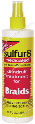 Sulfur8 Medicated Dandruff Treatment for Scalp and Braids, 12 fl. oz