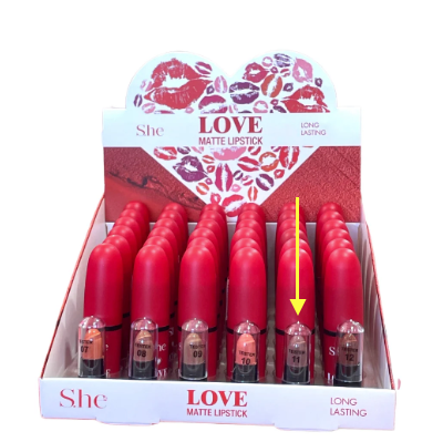 SH-LP900A-11 SHE LONG LASTIN 'LOVE' MATTE LIPSTICK
