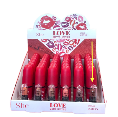 SH-LP900A-12 SHE LONG LASTIN 'LOVE' MATTE LIPSTICK