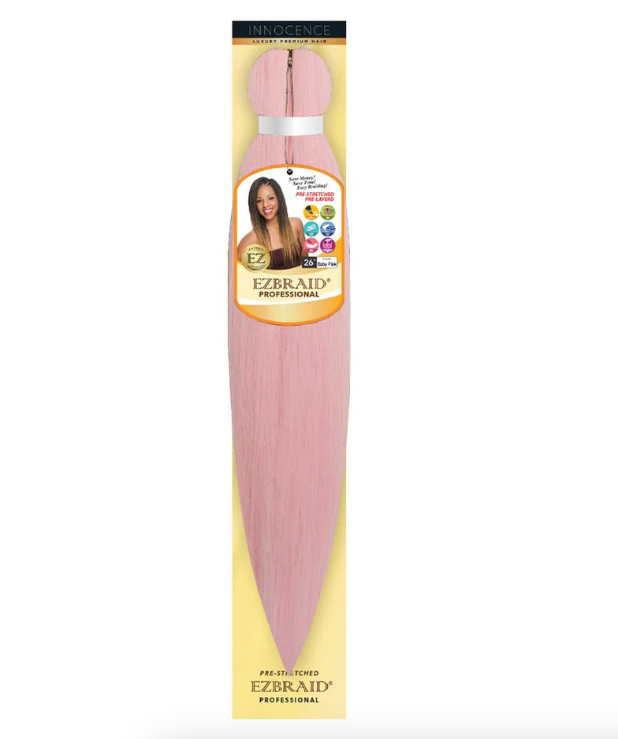 EZ-26S-BABY PINK EZ BRAID SINGLE 26" PRE-STRECHED & ITCH FREE