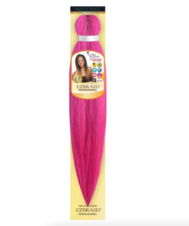 EZ-26S-HOT PINK EZ BRAID SINGLE 26" PRE-STRECHED & ITCH FREE