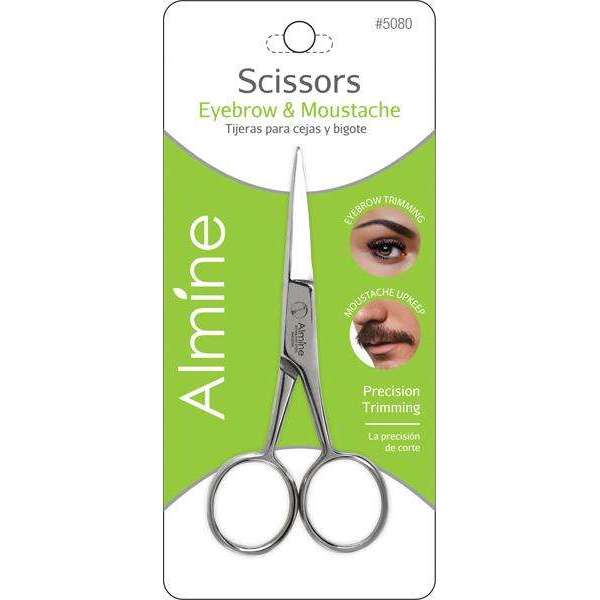 Annie #5080 Almine Eyebrow And Moustache Scissors 4in, 1 Count, Silver
