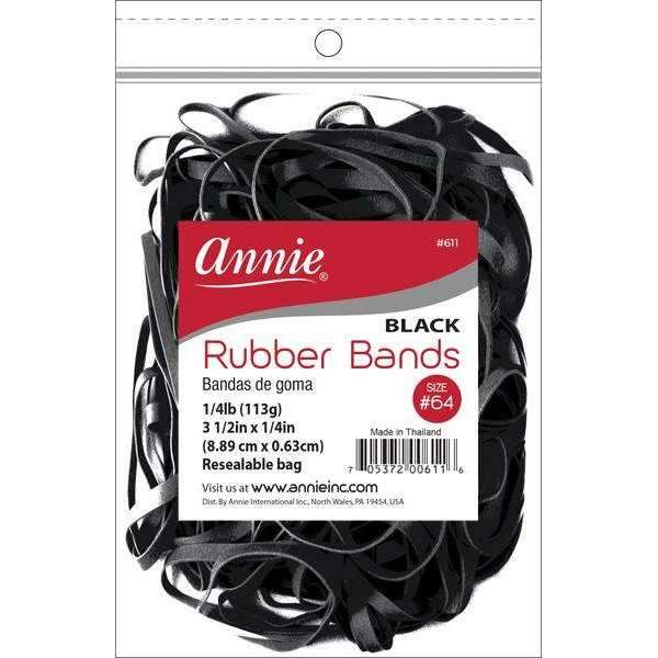Annie #0611 Rubber Bands 3 ½ X14" ¼ Black