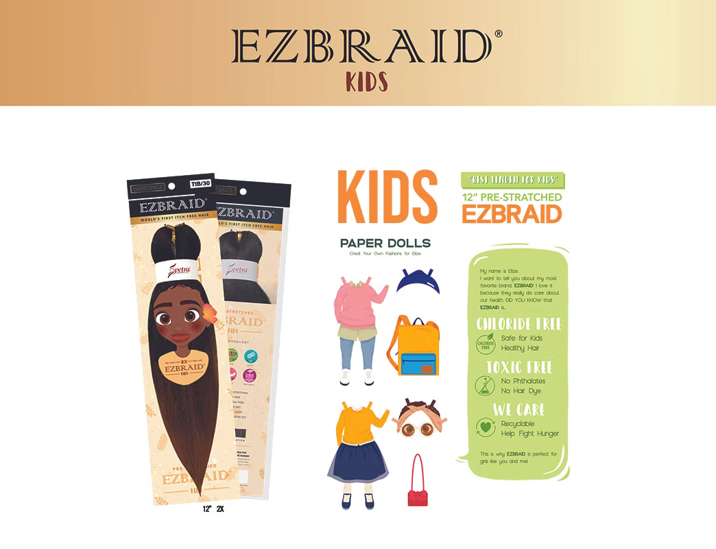 EZ-12-2X-4 EZ BRAID KIDS 12"X2 PRE-STRECHED & ITCH FREE
