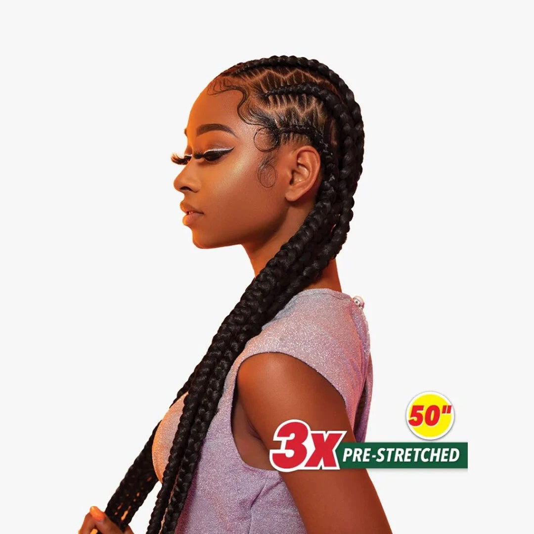 SB3XB-58-N Blue/N Pink/N Purple Sensationnel Synthetic X-Pression 3X Volume Pre-Streched Braid 58"