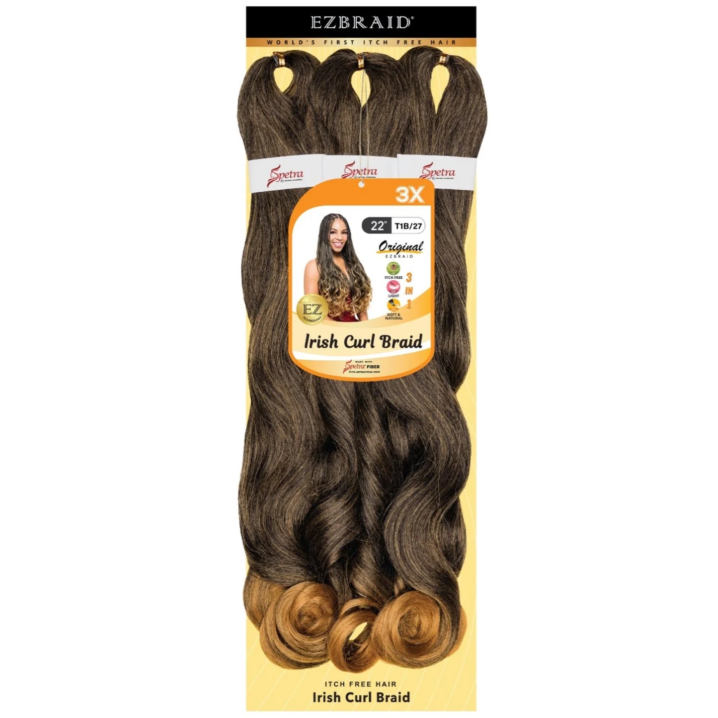 ICB-22-3X-T1B/27 Irish Curl Braid 22" Itch Free